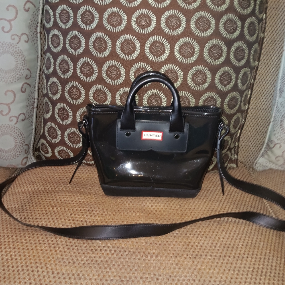 Hunter rare clear tote with long strap